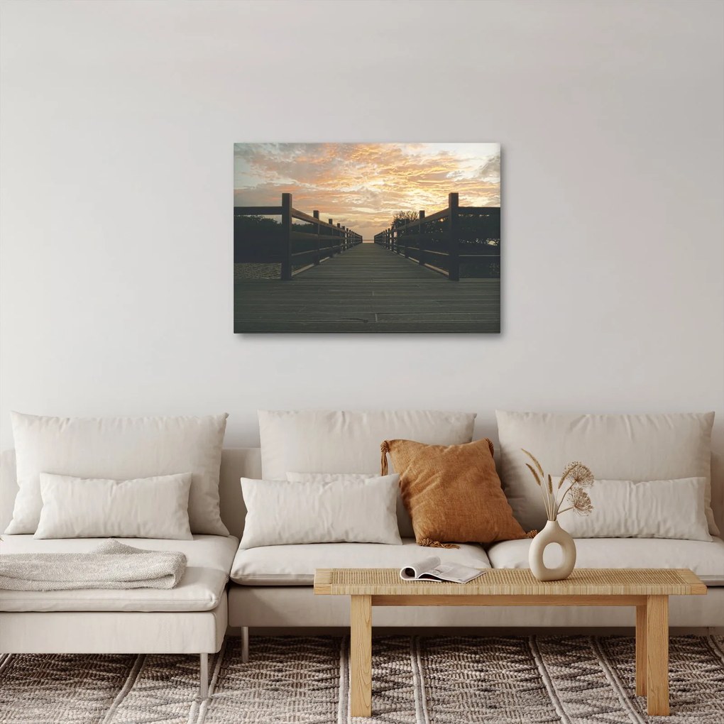 Tablou - Ponton de lemn, lac (70x50 cm)