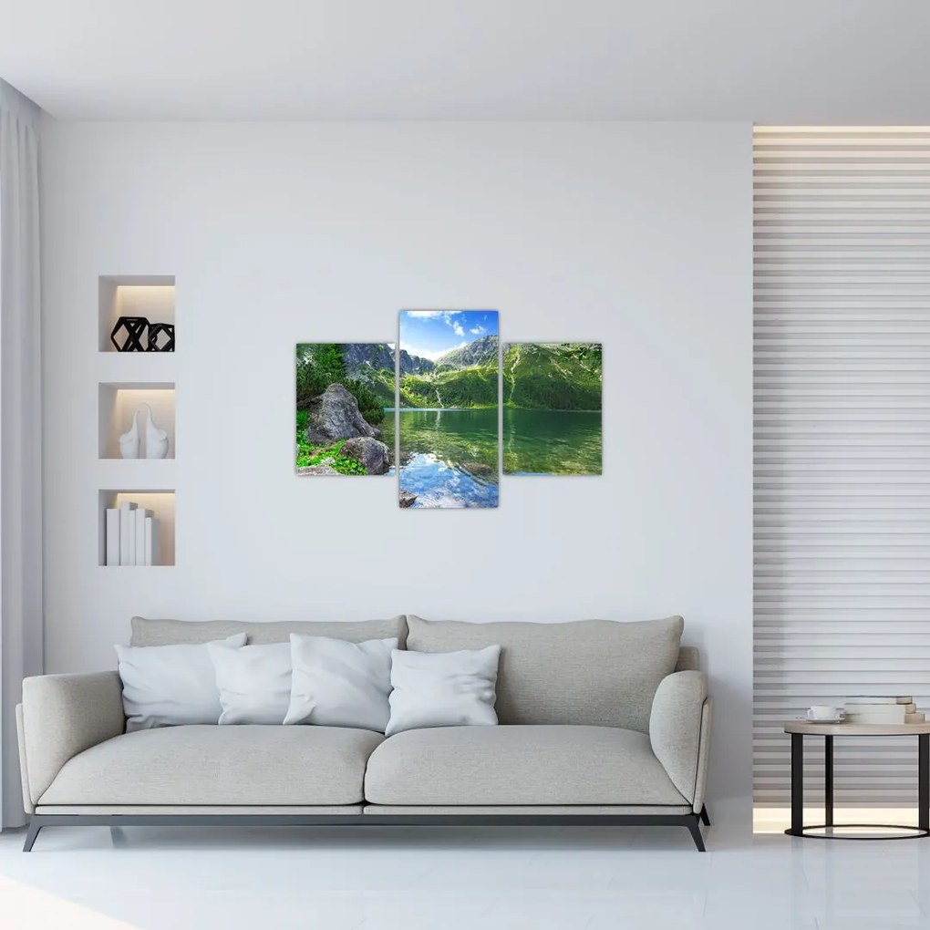 Tablou cu lac în munții Tatra (90x60 cm)