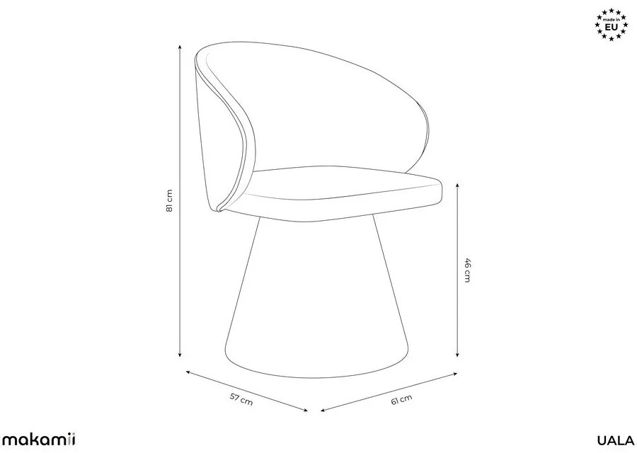 Scaun de sufragerie crem tapițat Uala – Makamii