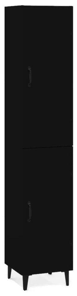 Dulap inalt, negru, 34,5x34x180 cm, lemn prelucrat 1, Negru, 1 Usa