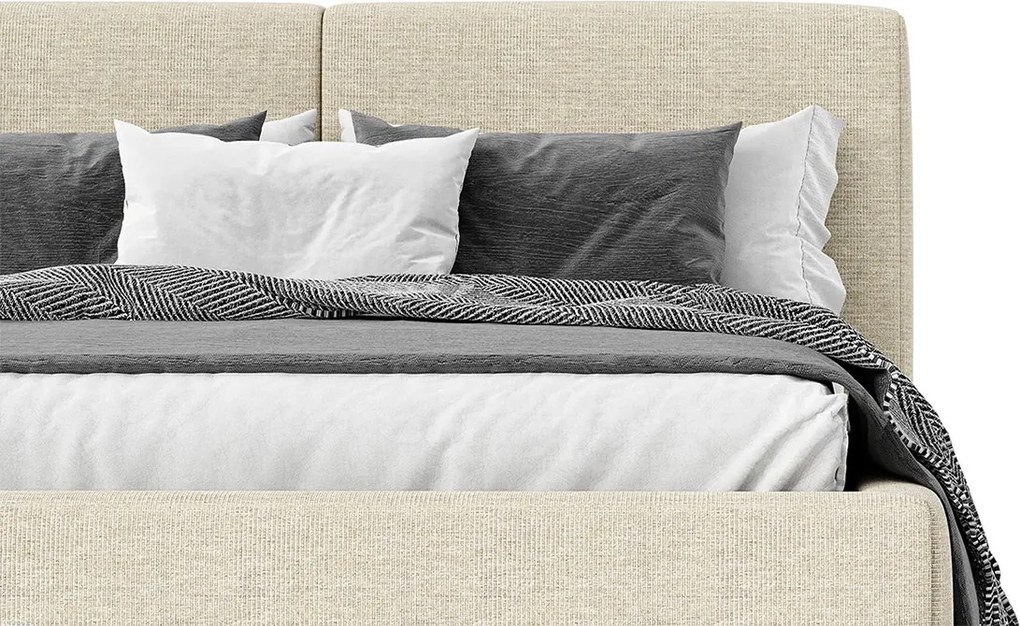 Pat tapițat Loft cu saltea, 140/160/180 cm - 180x200
