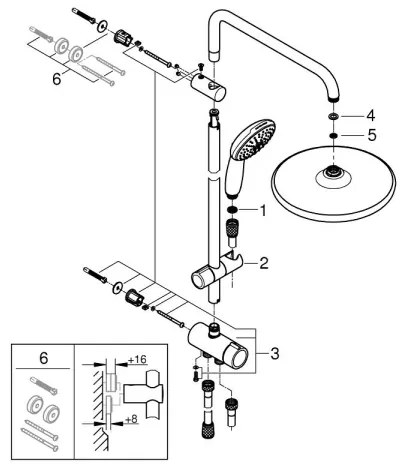 GROHE 26989001 - Sistem de duș VITALIO START SYSTEM 250 390 mm, crom lucios