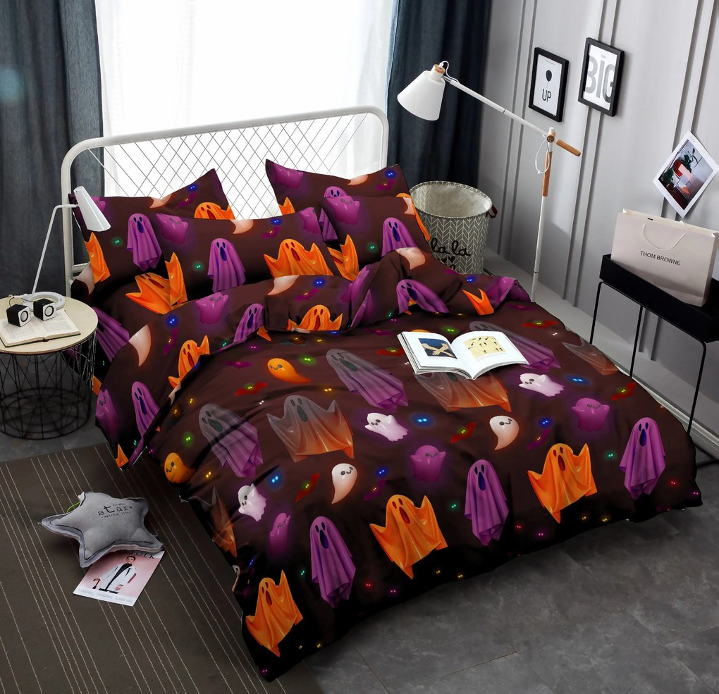 Lenjerie de pat din microfibra neagra SPOOKY SOIREE Dimensiune lenjerie de pat: 70 x 80 cm | 140 x 200 cm