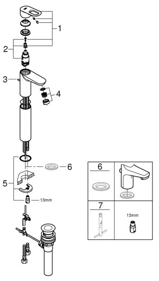 GROHE 32856000 - Baterie pentru lavoar BAULOOP 12” crom lucios