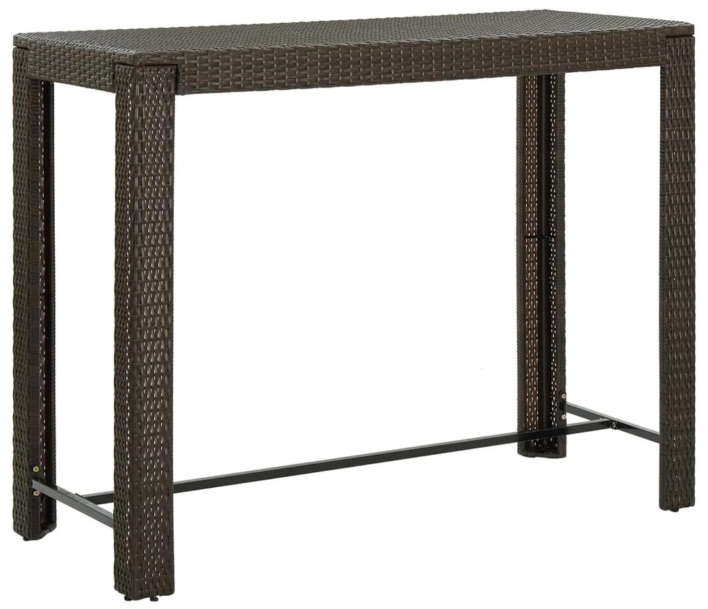 vidaXL Masă de bar de grădină, maro, 140,5 x 60,5 x 110,5 cm poliratan