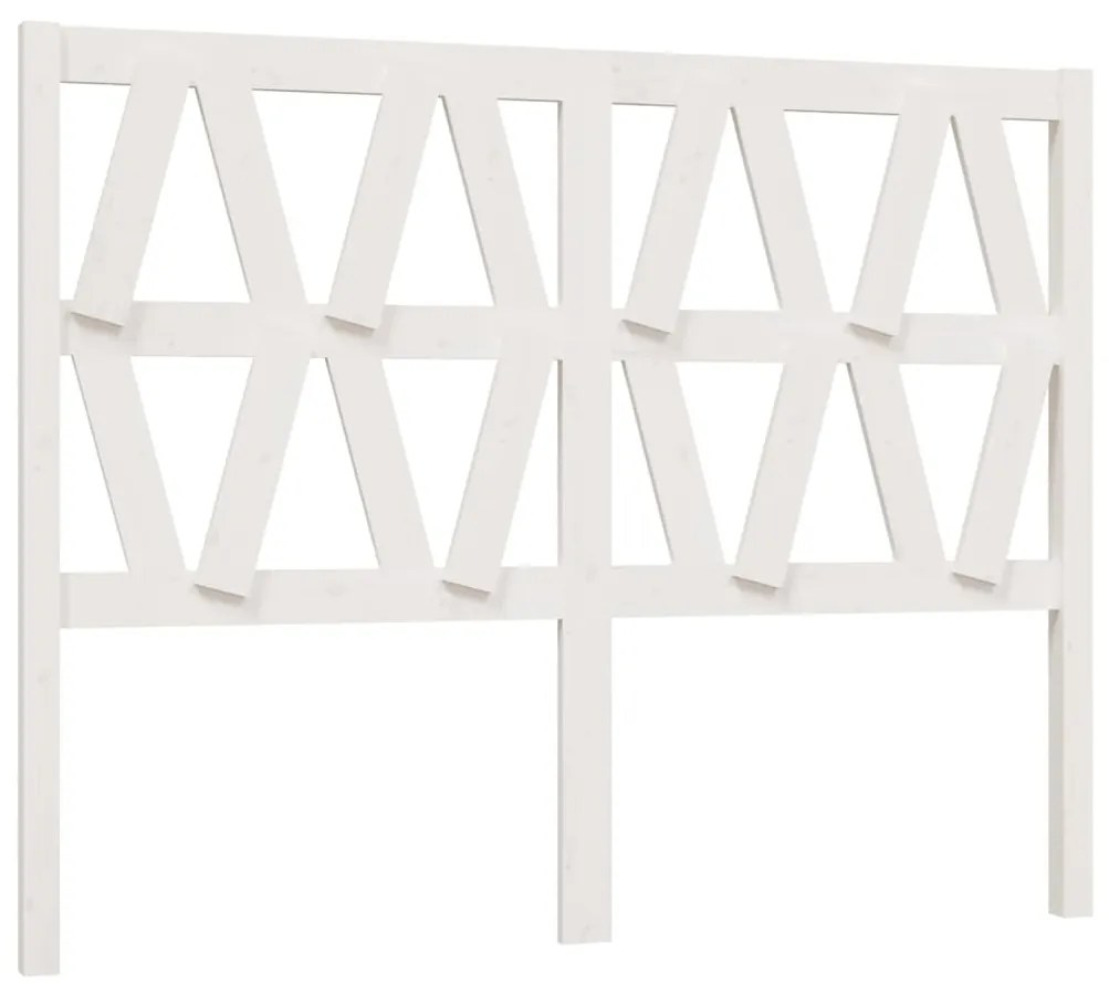 818616 vidaXL Tăblie de pat, alb, 141x4x100 cm, lemn masiv de pin