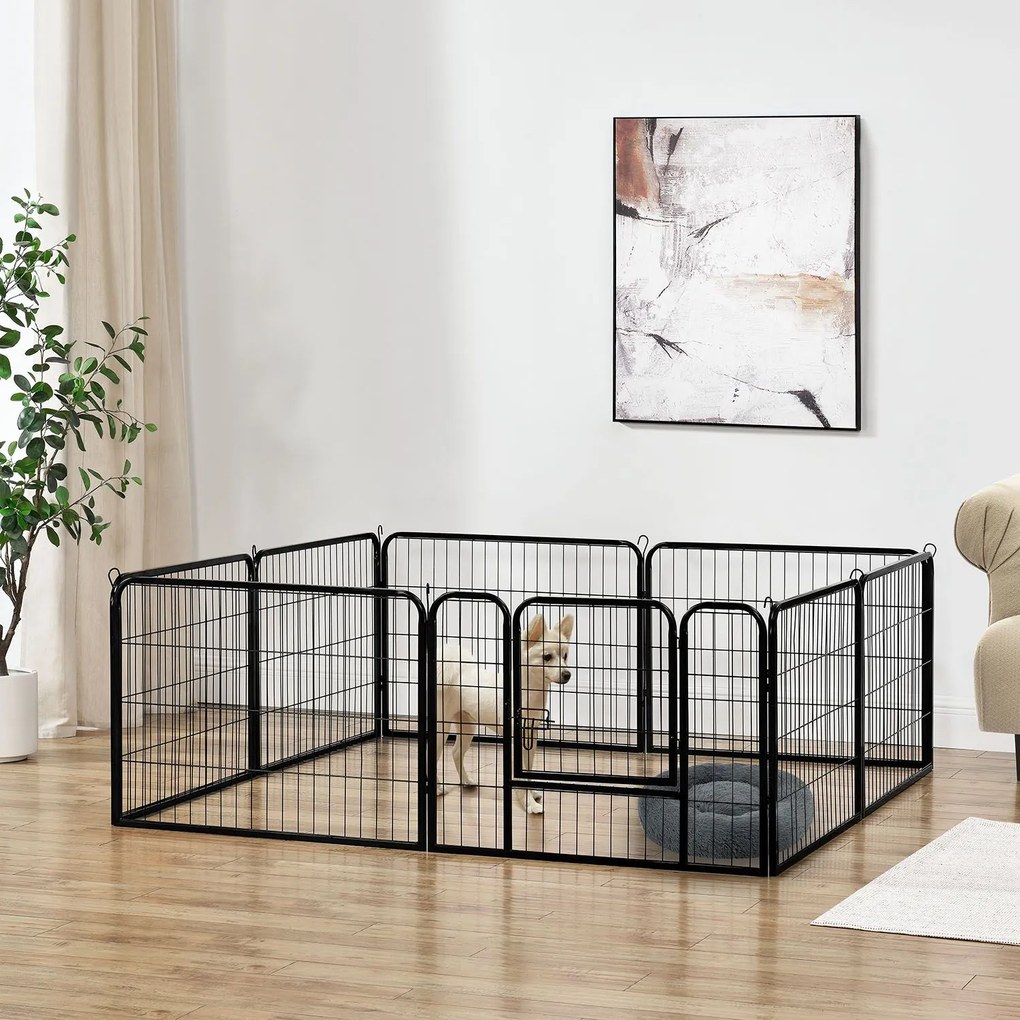 Juskys Pix metalic pentru catelusi - 160×160×60 cm