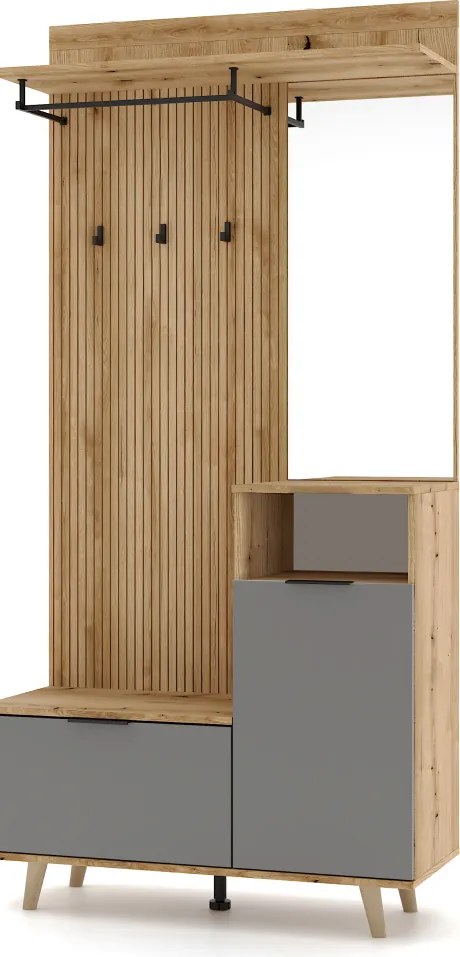 Set pentru hol, stejar evoke/grafit, NODRI