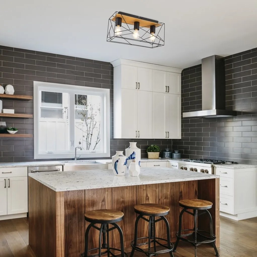Plafoniera 3L design industrial Boire negru