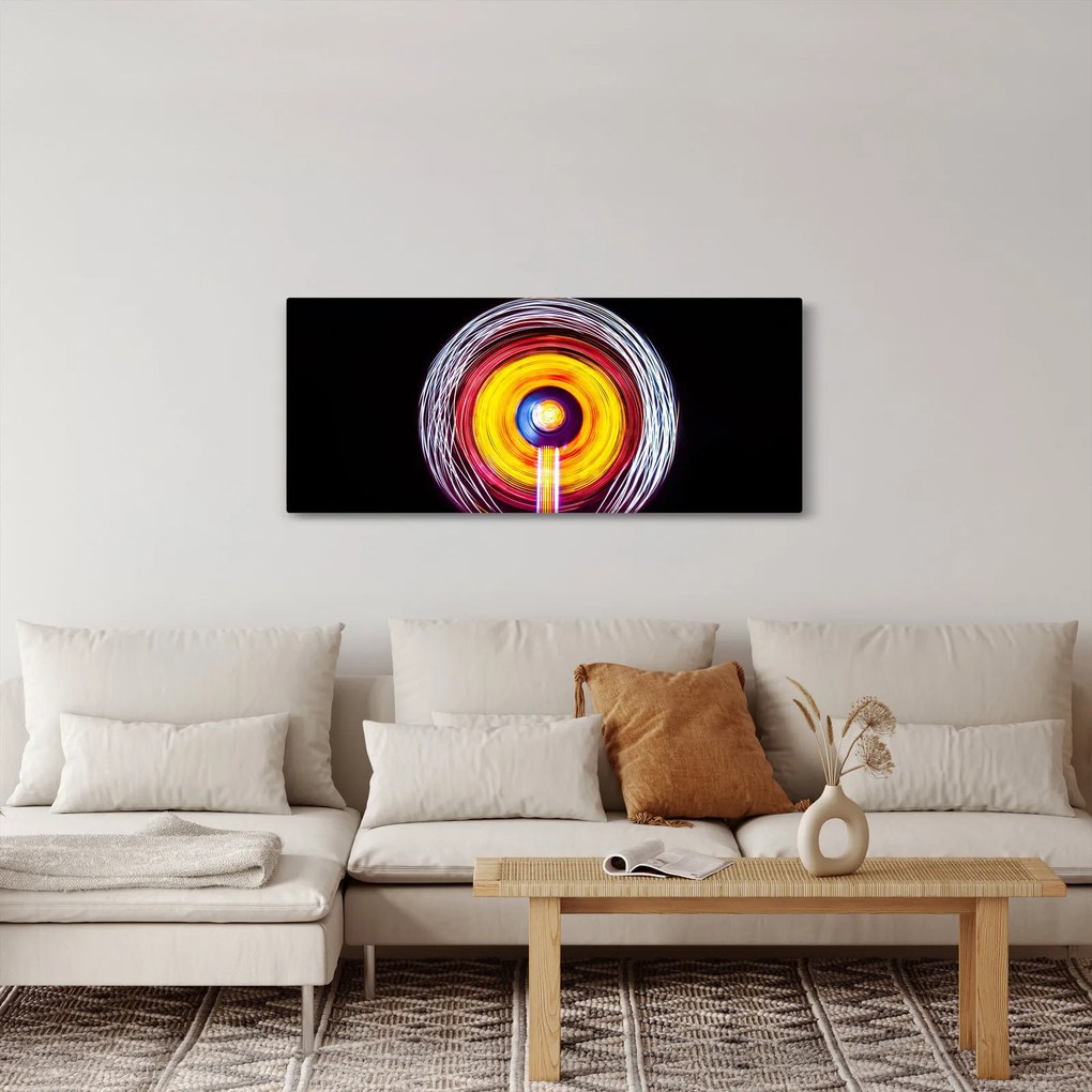 Tablou cu lumini în cerc (120x50 cm)