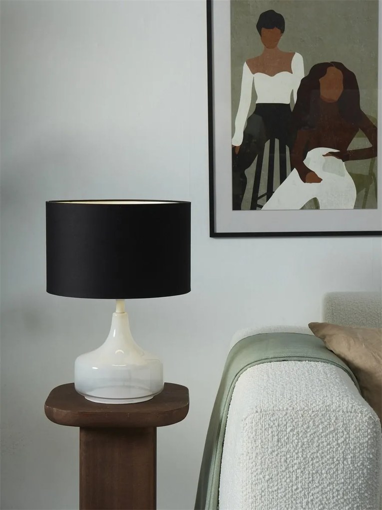 Veioza/ Lampa de masa decorativa Reykjavik alb/ negru