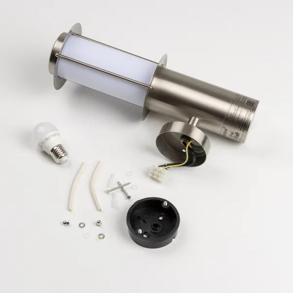 Aplica LED de perete pentru exterior cu senzor de mișcare 1xE27/4,9W/230V IP44 crom mat