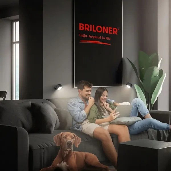 Briloner 3896015 - Aplica LED de perete TARI, reglabilă, reîncărcabilă LED/1,6W/5V 1500 mAh neagră