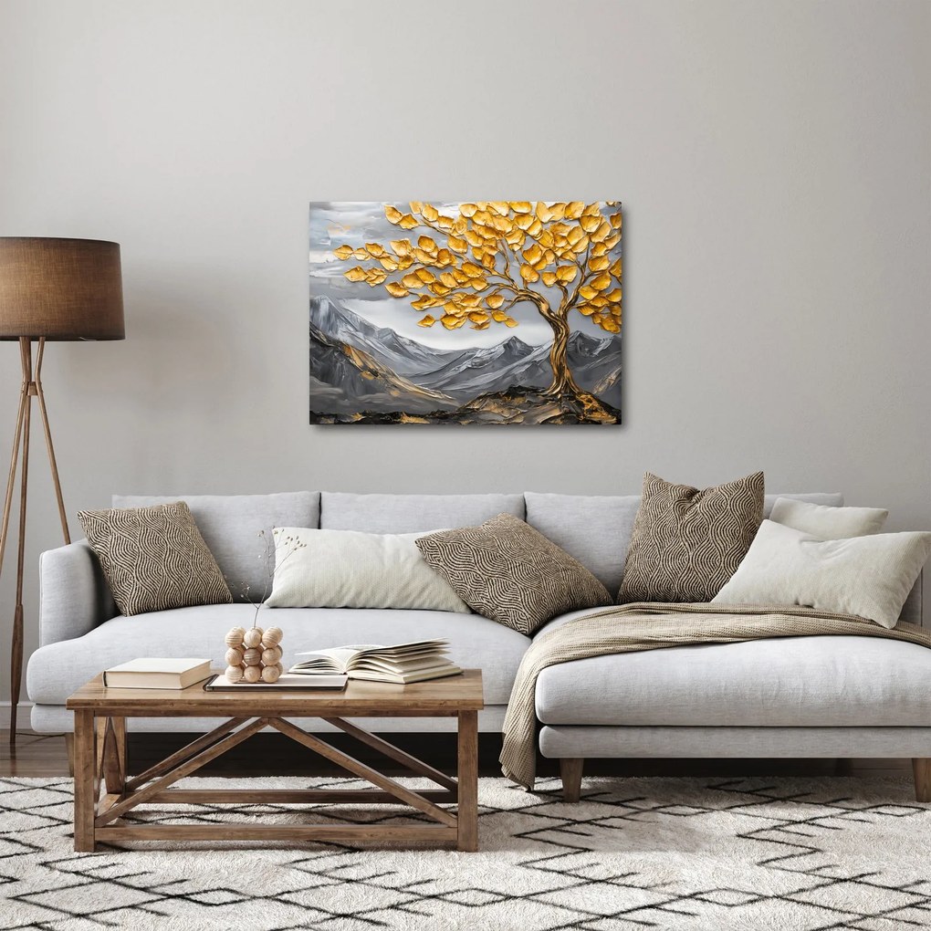 Tablou – Arbore cu frunze aurii (70x50 cm)