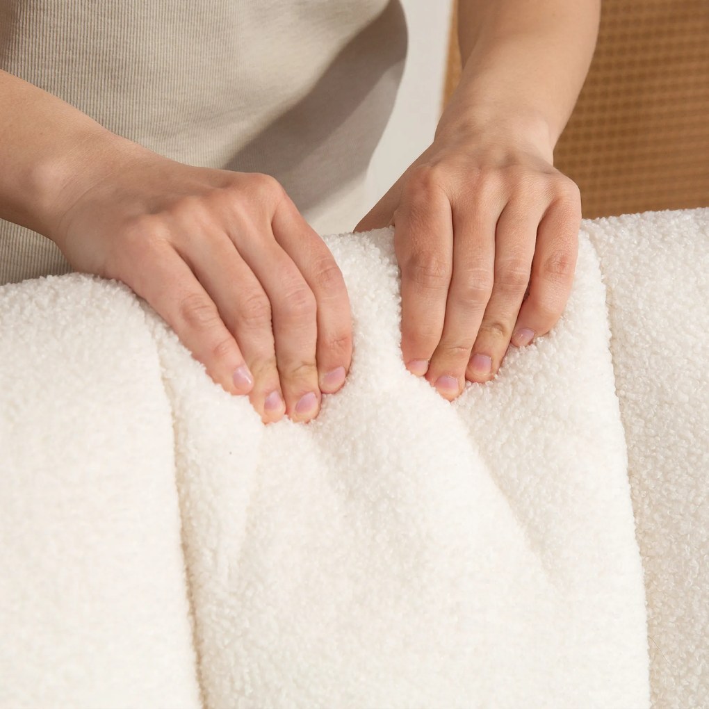 HOMCOM Balansoar 90°-130° cu Pernă Lombară din Țesătură Sherpa Albă | Aosom Romania