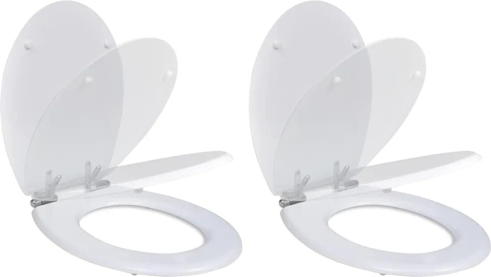 vidaXL Capace WC cu închidere silențioasă, 2 buc, alb, MDF