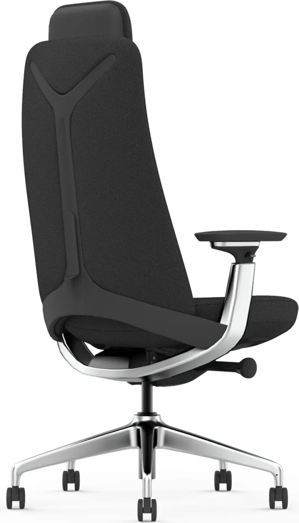 Scaun Ergonomic Premium cu Tetieră Reglabilă, Suport Lombar Ajustabil, Cotiere 3D, Mecanism Multifuncțional și Bază din Aluminiu, Negru