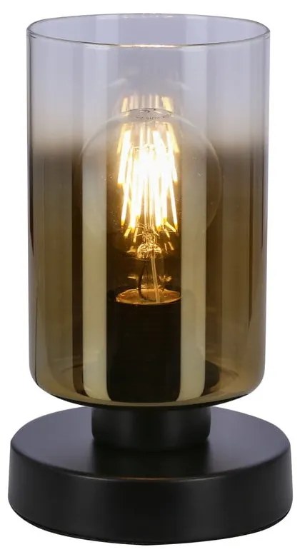 Veioză neagră cu abajur din sticlă (înălțime 20 cm) Aspra – Candellux Lighting