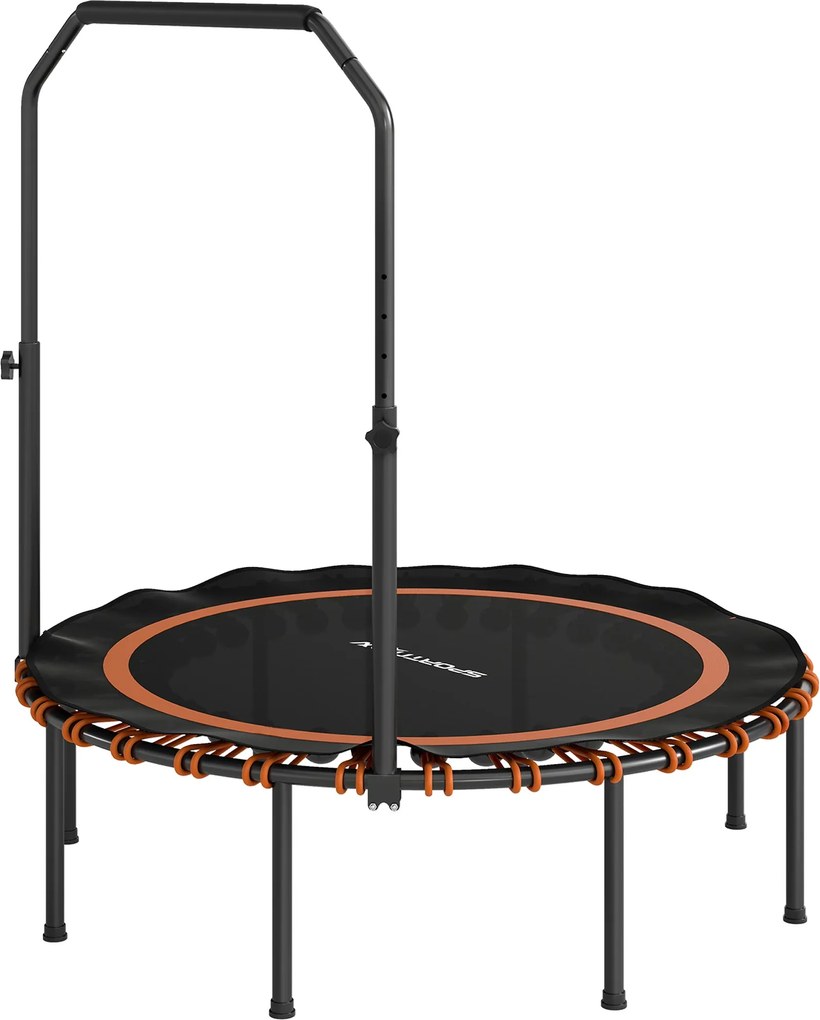 SPORTNOW Trambulină fitness cu mâner reglabil, trambulină sport pentru interior și exterior, oțel, plastic, Orange | Aosom Romania