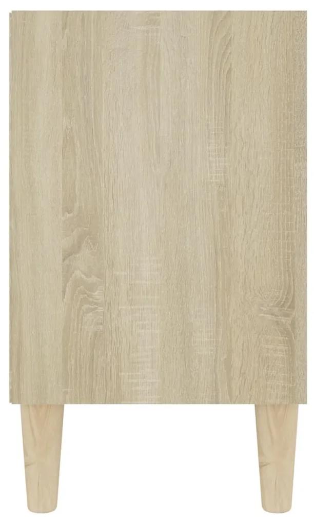 Comoda TV picioare lemn masiv alb stejar sonoma 103,5x30x50 cm 1, alb si stejar sonoma, 103.5 x 30 x 50 cm