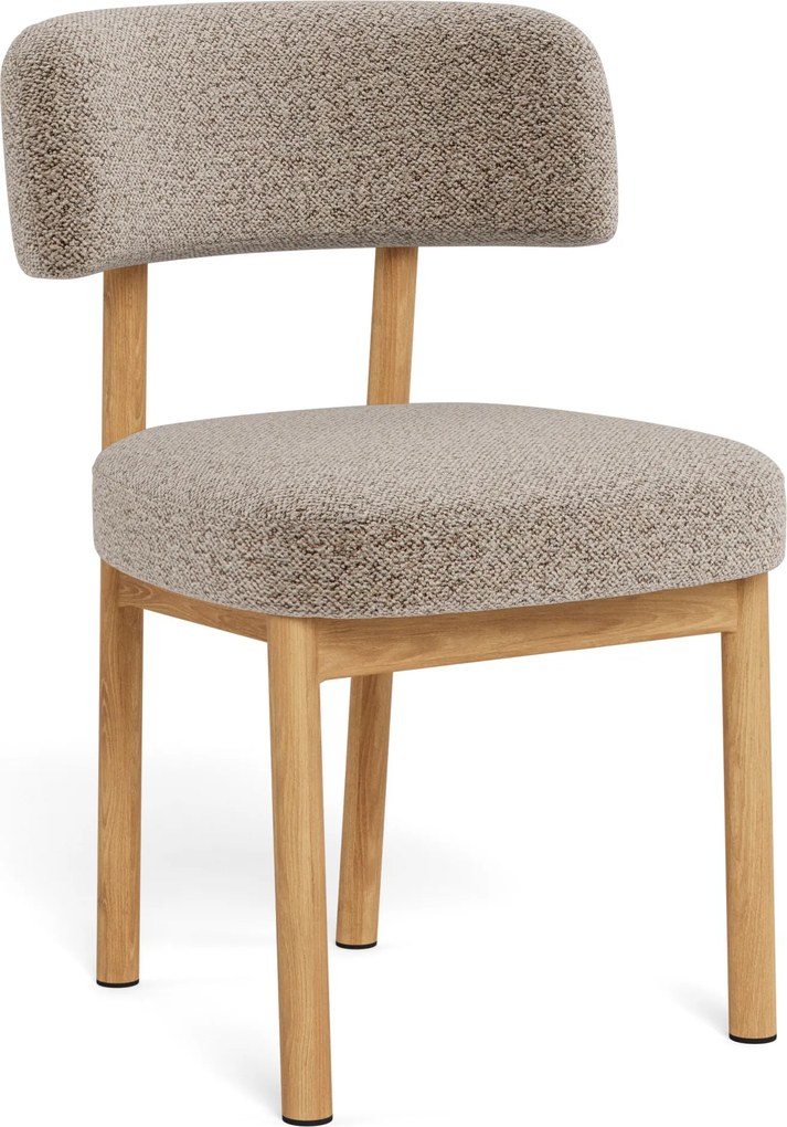 MAZZONI EXPORT Scaun tapițat TORAY Bej Latte (Monza 60) / cadru stejar natural