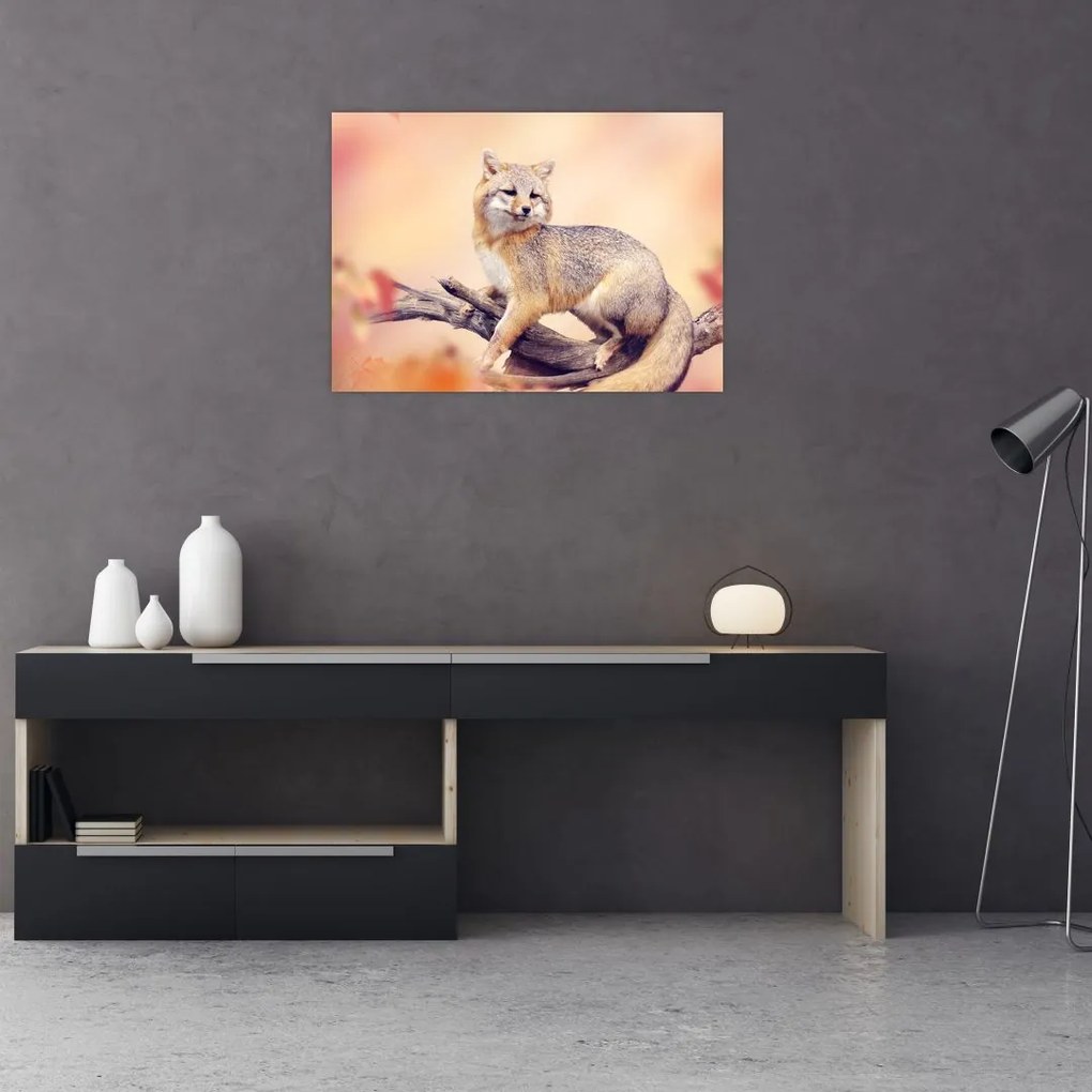 Tablou pe sticlă - Vulpea (70x50 cm)