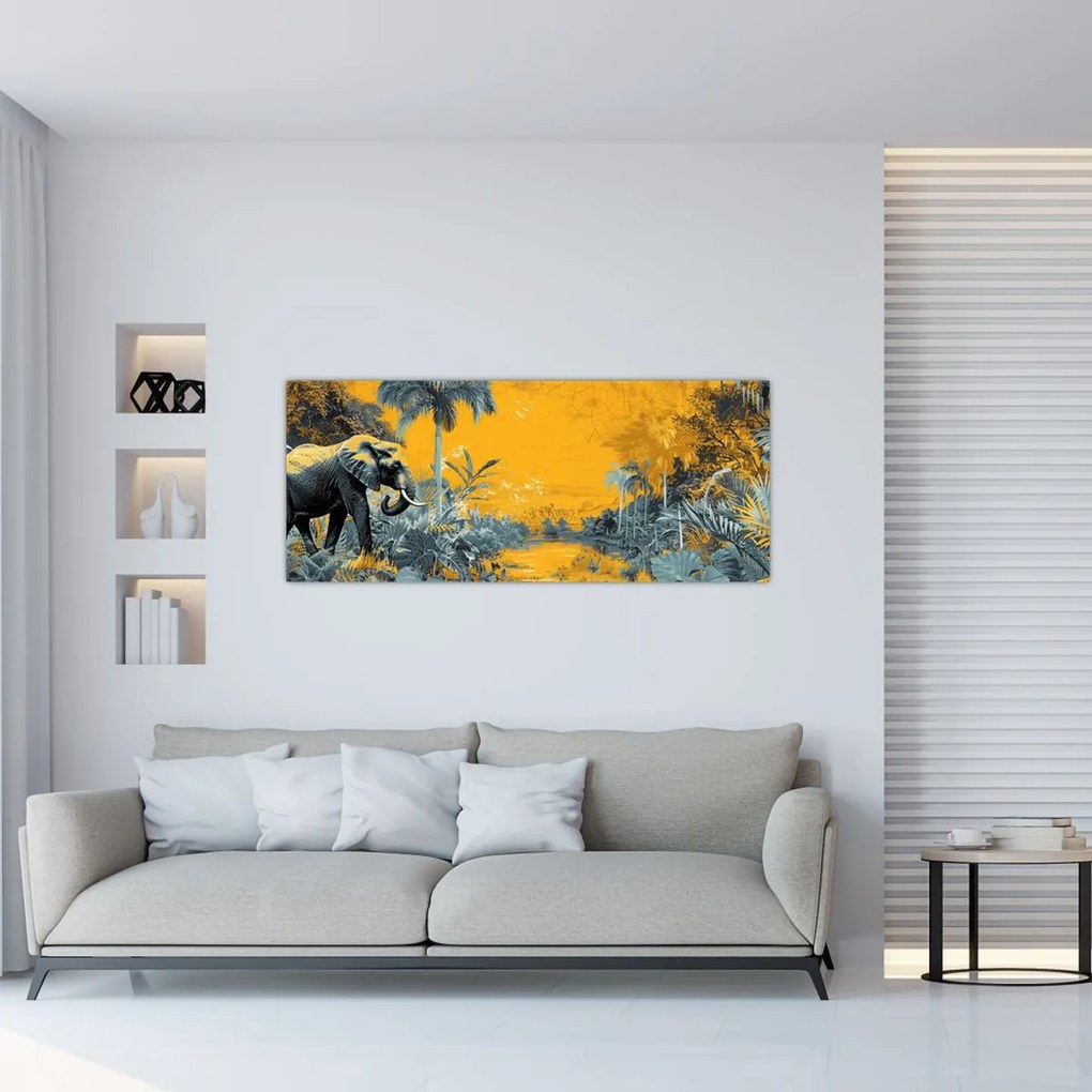 Tablou - Elefant în natură (120x50 cm)