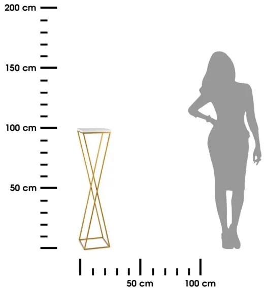 Suport de flori LOFT 100x24 cm auriu/negru