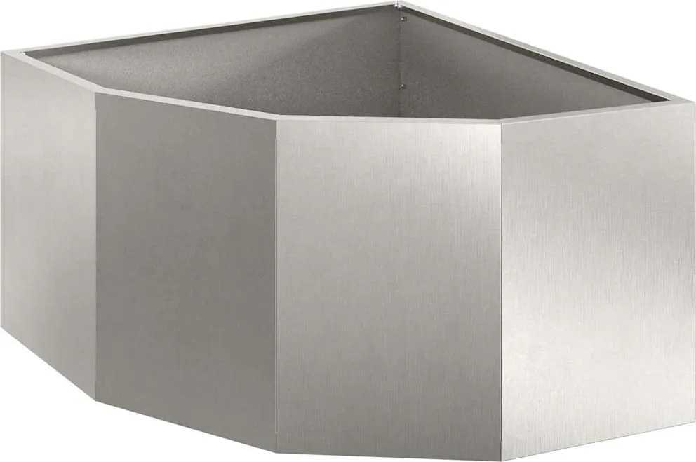 vidaXL Ghiveci de colț Argintiu 60 x 60 x 35 cm Oțel inoxidabil