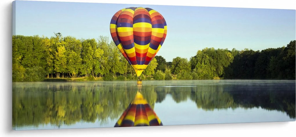 Tablou cu balon cu aer cald pe un lac (120x50 cm)