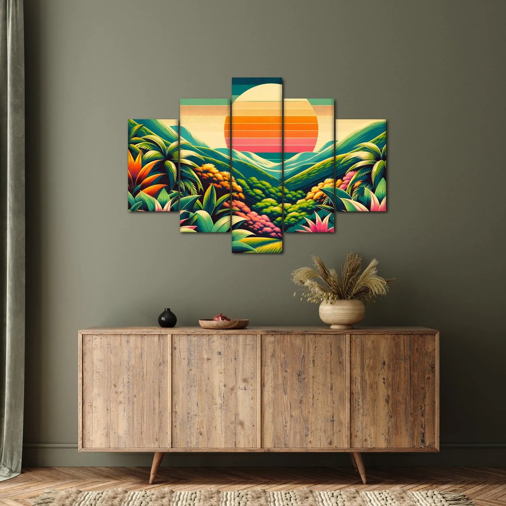 Tablou - Apus de soare multicolor (150x105 cm)