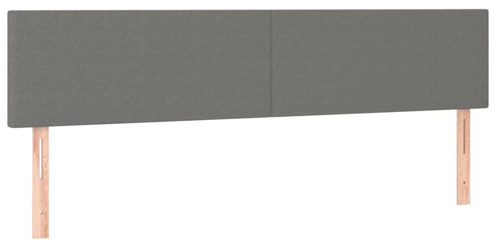 Pat continental cu saltea, gri inchis, 160x200 cm, tesatura Morke gra, 160 x 200 cm, Design simplu