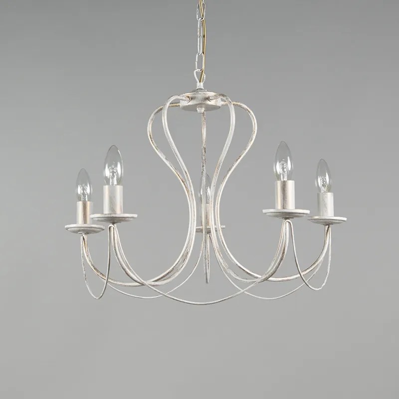 Candelabru antic crem cu auriu cu 5 lumini - Como 5