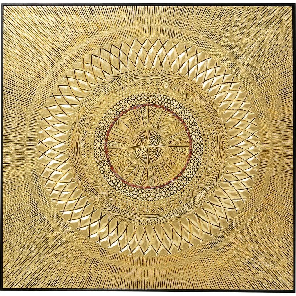 Decoratiune perete Art Geometric Circle auriu 120x120 cm