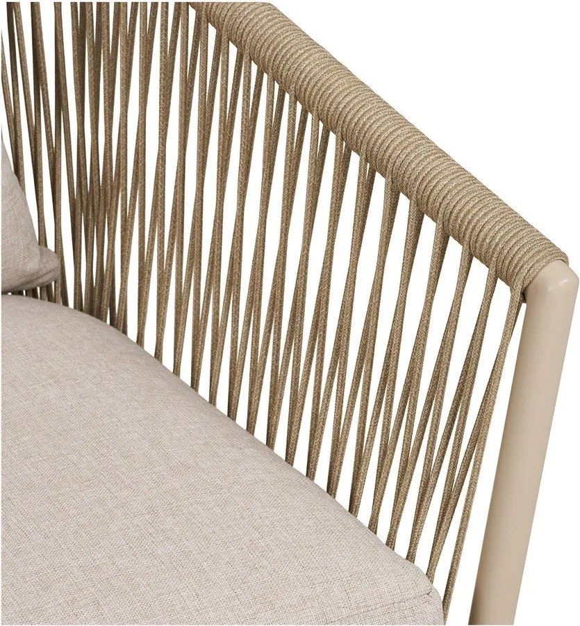 Scaun de grădină bej din metal/capitonat Salerno – House Nordic