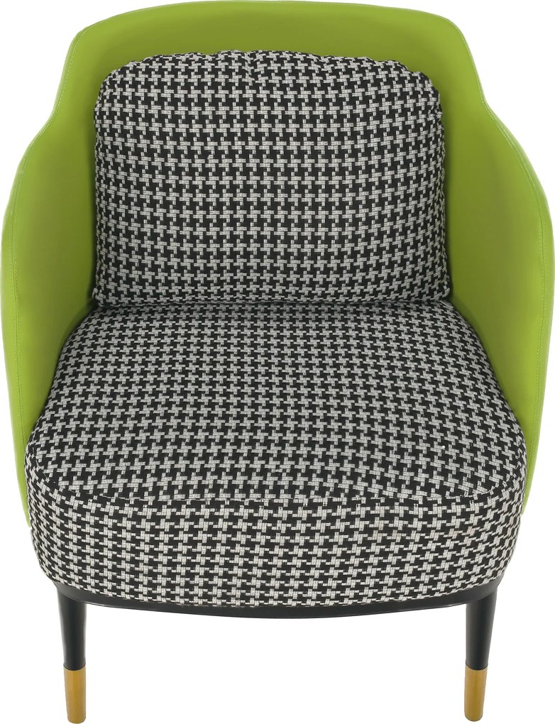 Fotoliu design, model alb-negru/ piele ecologică verde, EMREN
