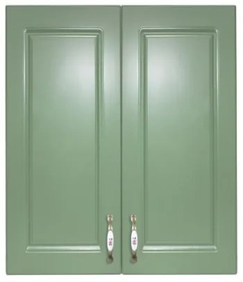 Corp superior 60 cu 2 usi cu scurgator de vase Zebra MDF verde drept