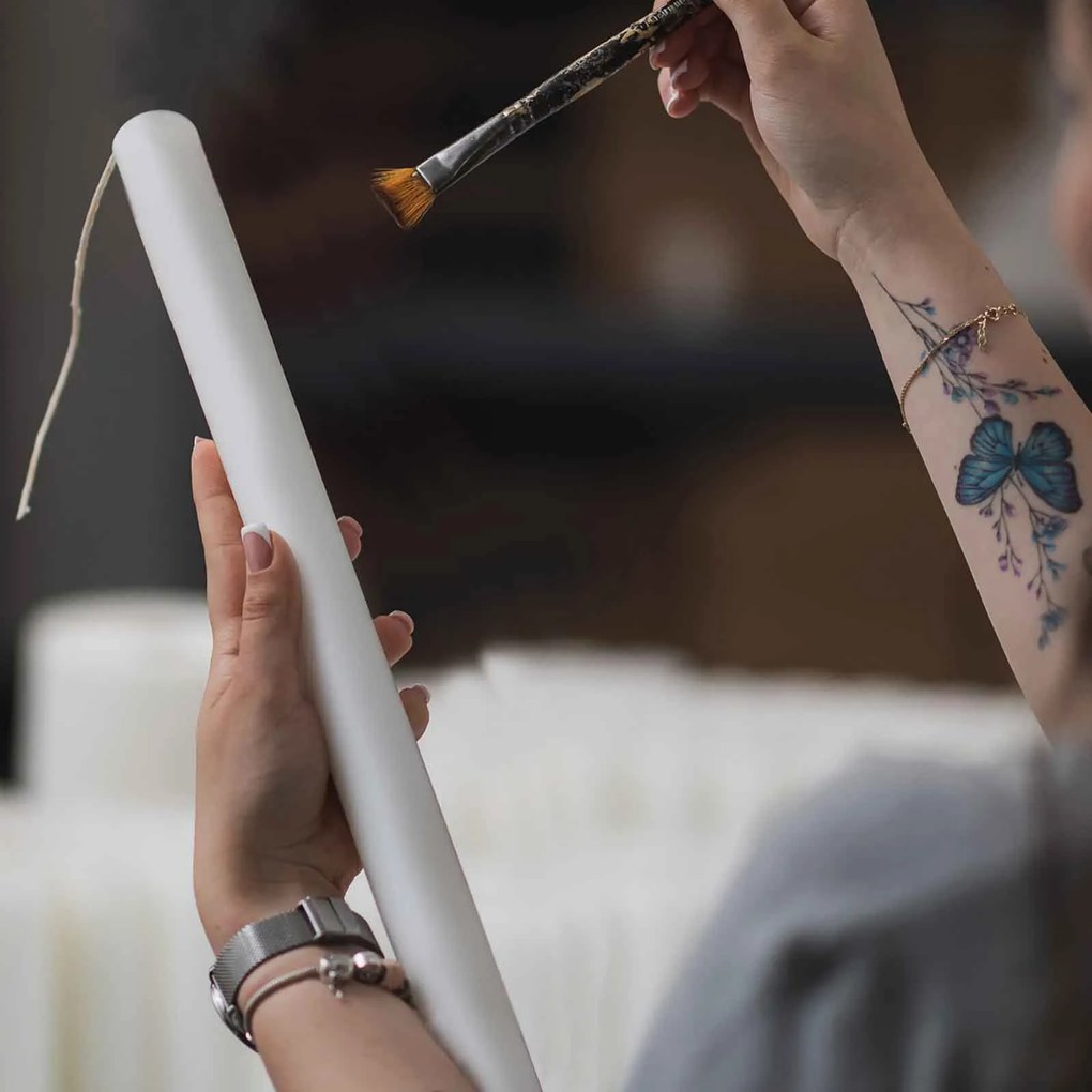 Set 2 Lumanari Nunta Albe 5,5 cm, 40 cm