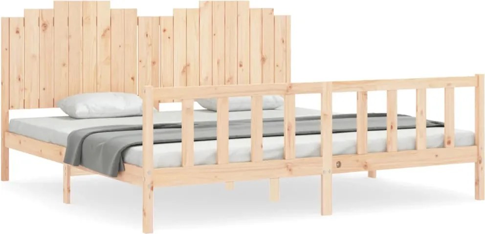 vidaXL Cadru de pat fără saltea, 200x200 cm, lemn masiv pin