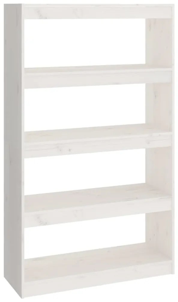 808194 vidaXL Bibliotecă/Separator cameră alb, 80x30x135,5 cm, lemn masiv pin