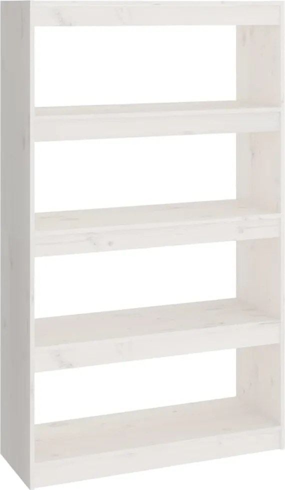 vidaXL Bibliotecă/Separator cameră alb, 80x30x135,5 cm, lemn masiv pin