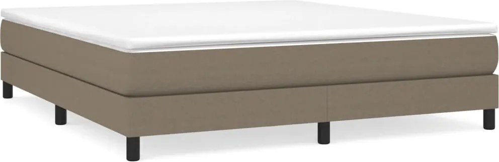 vidaXL Pat continental cu saltea, gri taupe, 180x200 cm, textil