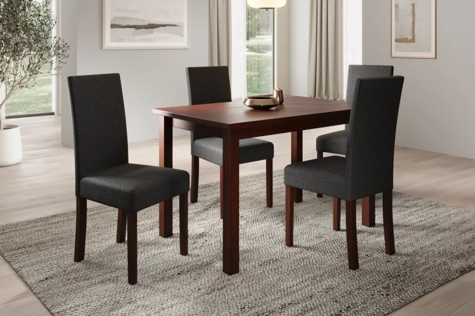 Scaun tapitat, din lemn, Nola II, ADRK Furniture (Culoare: Negru / Opium 20)