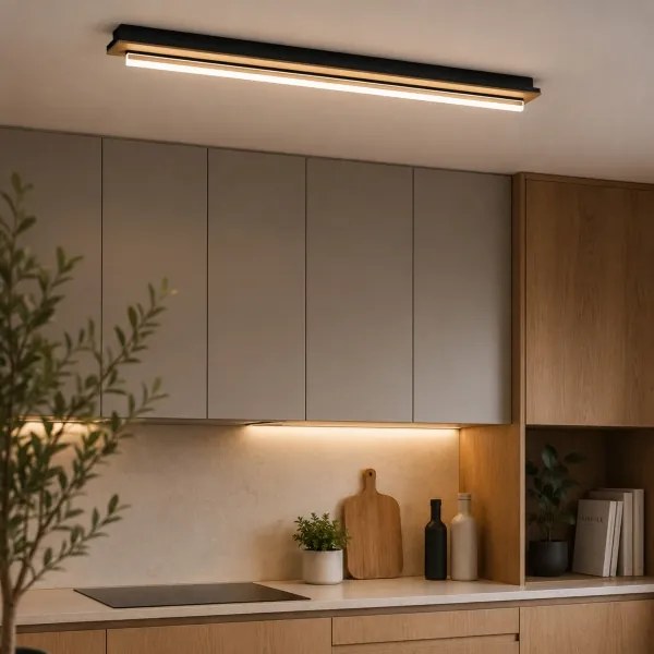 Brilagi - Plafonieră LED WOODY FLAT LED/25W/230V 118 cm stejar/negru