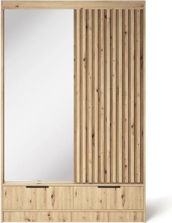 Dulap cu uși glisante Voodi II, 120x60x204 cm – Stejar Artisan