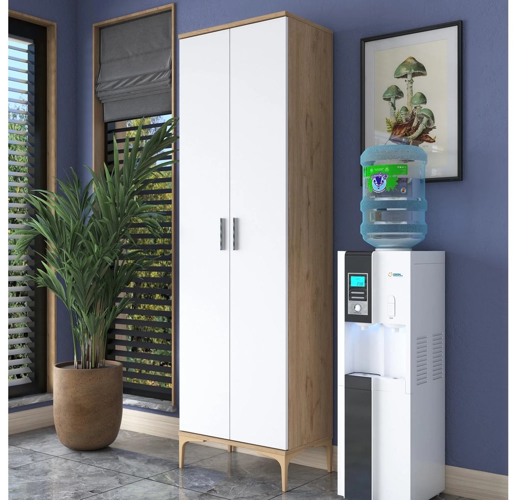 Dulap cu rafturi Jenaretta 2 (Nuc + alb). 1106728