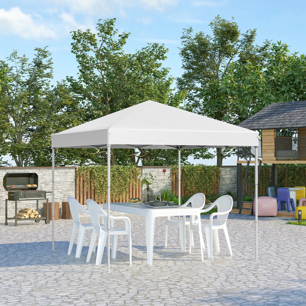Outsunny Pavilion Pop Up Rezistent la Apă 2.45x2.45m cu Frânghii și Cuie din Oțel, Material Oxford, Albastru | Aosom Romania
