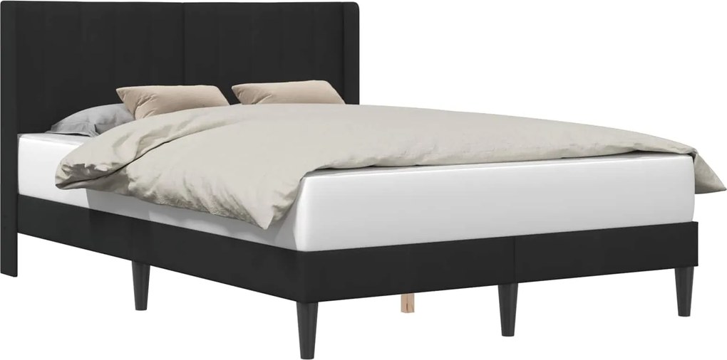 vidaXL Cadru de pat cu headboard Negru 120 x 200 cm Catifea