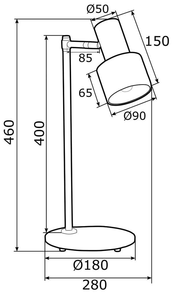 Veioza / Lampa de masa design minimalist DORIA negru/alama