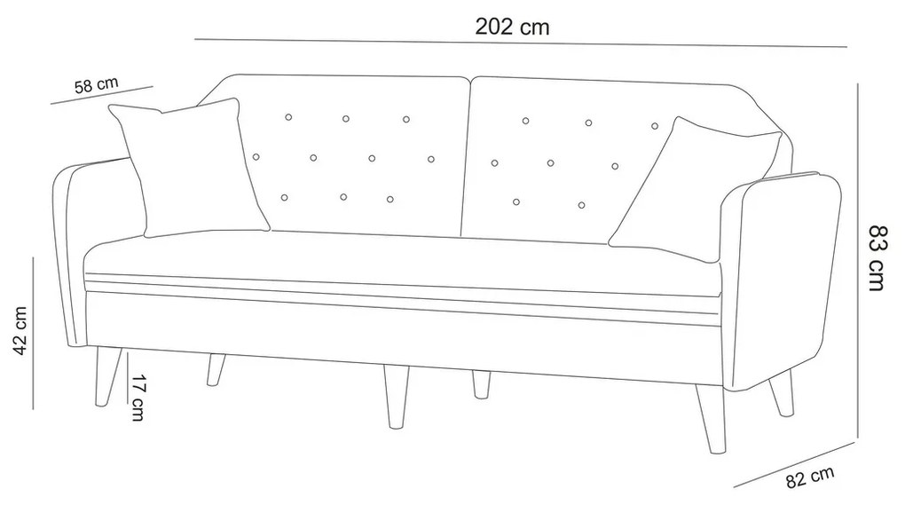 Canapea extensibilă Terra Grey